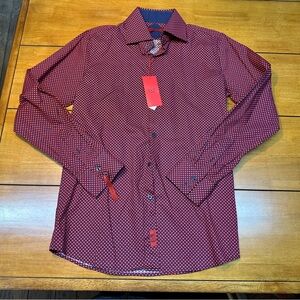 Stylish Red Patterned Men's Casual Shirt